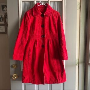 Vintage Boden Cherry Red Corduroy Trench Coat